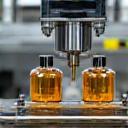 Filling and packaging aroma bottles in factory